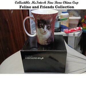 Collectible McIntosh Fine Bone China Cat Cup, Feline & Friends